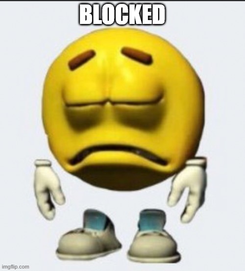 Sad emoji | BLOCKED | image tagged in sad emoji | made w/ Imgflip meme maker