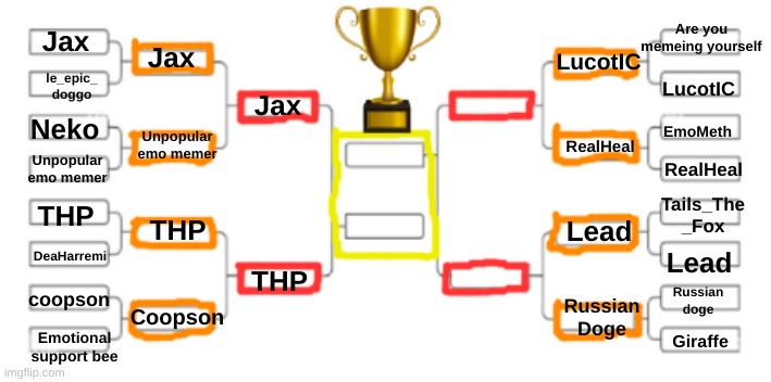 Round 2 Match 2: TheHugePig vs Coopson | Jax; THP | made w/ Imgflip meme maker
