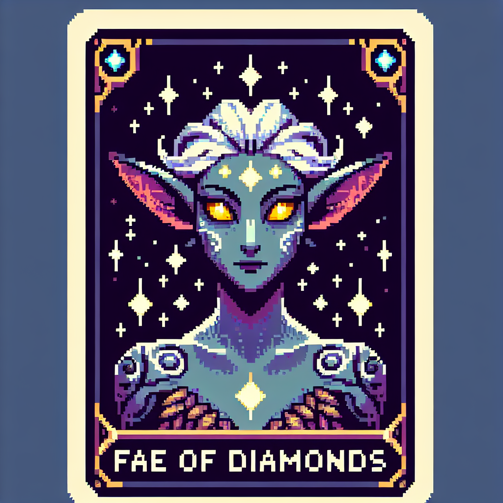 a fae of diamonds with golden eyes Blank Meme Template