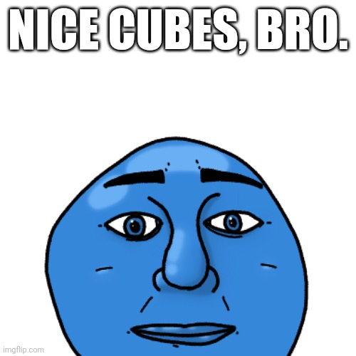 ㅤ | NICE CUBES, BRO. | image tagged in nice balls bro,nice cubes bro | made w/ Imgflip meme maker