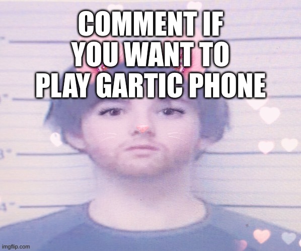 LazyMazy mugshot but he's a femboy | COMMENT IF YOU WANT TO PLAY GARTIC PHONE | image tagged in lazymazy mugshot but he's a femboy | made w/ Imgflip meme maker