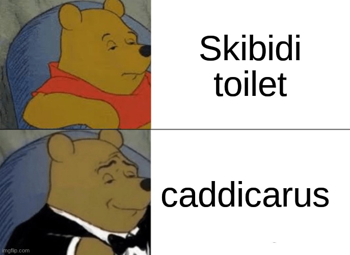 Tuxedo Winnie The Pooh | Skibidi toilet; caddicarus | image tagged in memes,tuxedo winnie the pooh,skibidi toilrt,vring,vs,funny | made w/ Imgflip meme maker
