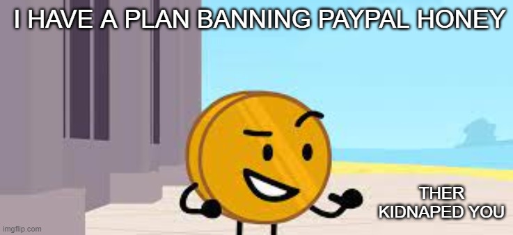 coiny's plan | I HAVE A PLAN BANNING PAYPAL HONEY; THER KIDNAPED YOU | image tagged in i have a plan coiny | made w/ Imgflip meme maker
