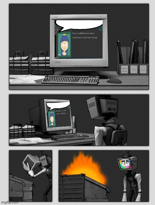Mr. Puzzles Throwing A Computer into a garbage bin | image tagged in mr puzzles throwing a computer into a garbage bin,wtf | made w/ Imgflip meme maker