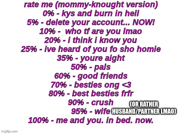 um uh rate me or smth | (OR RATHER HUSBAND/PARTNER LMAO) | image tagged in rate me sinthetic edition | made w/ Imgflip meme maker