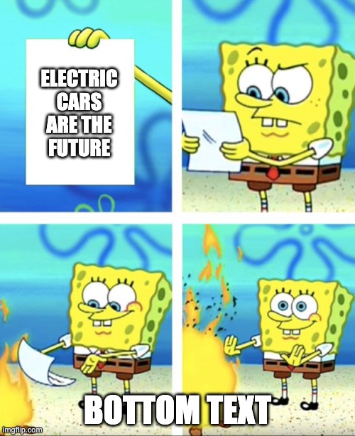 ELECTRIC CARS ARE THE FUTURE; BOTTOM TEXT | image tagged in funny memes | made w/ Imgflip meme maker
