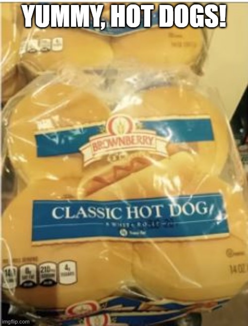 Hamburger....... | YUMMY, HOT DOGS! | image tagged in you had one job | made w/ Imgflip meme maker