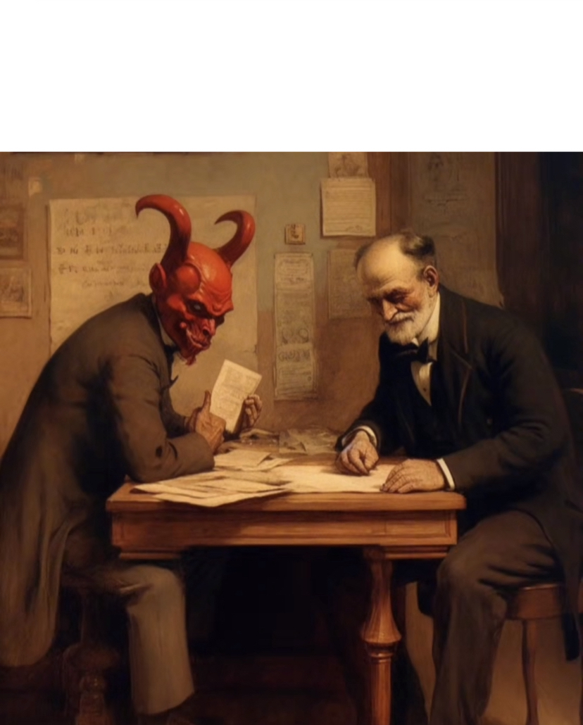 Deal with devil Blank Meme Template