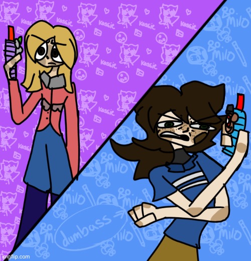 Drew me and my girlfriend as Gregory and Cassie | image tagged in wawa | made w/ Imgflip meme maker