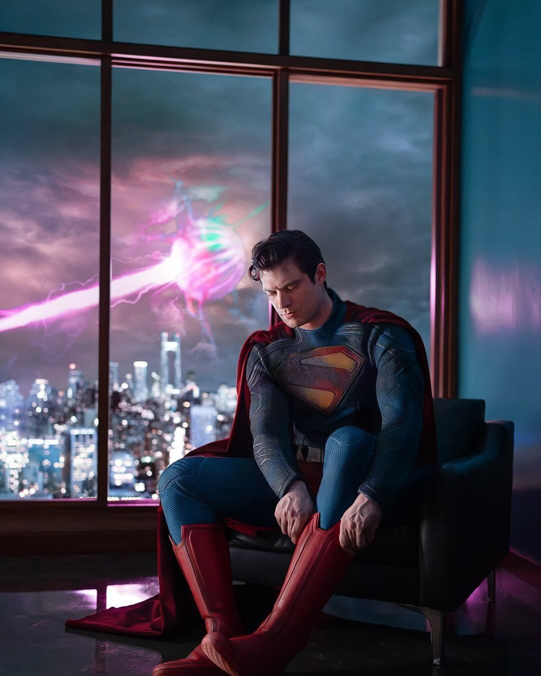 High Quality Superman Puts his Boots On Blank Meme Template