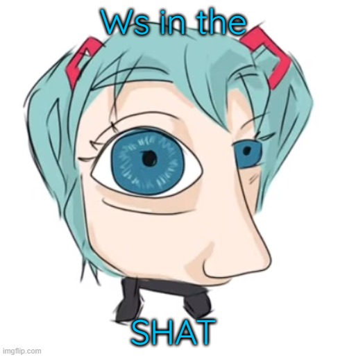 Hatsune Miku eye | Ws in the; SHAT | image tagged in hatsune miku eye | made w/ Imgflip meme maker