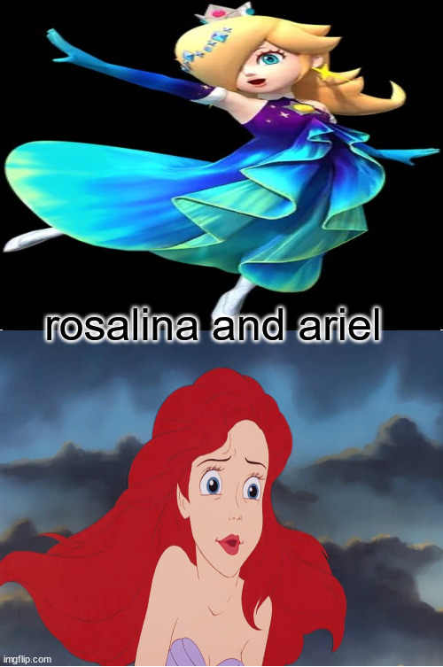 the 2 most beautiful princesses in gaming | rosalina and ariel | image tagged in gaming,video games,princess,the little mermaid,super mario,beautiful | made w/ Imgflip meme maker