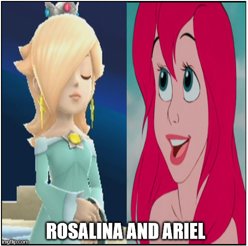 rosalina and ariel Blank Meme Template