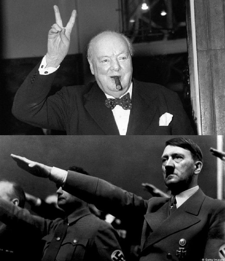 Churchill and Hitller Blank Meme Template