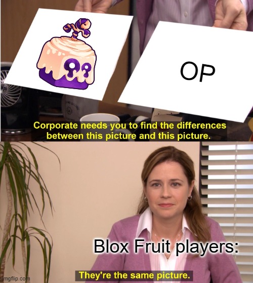 They're The Same Picture Meme | OP; Blox Fruit players: | image tagged in memes,they're the same picture | made w/ Imgflip meme maker