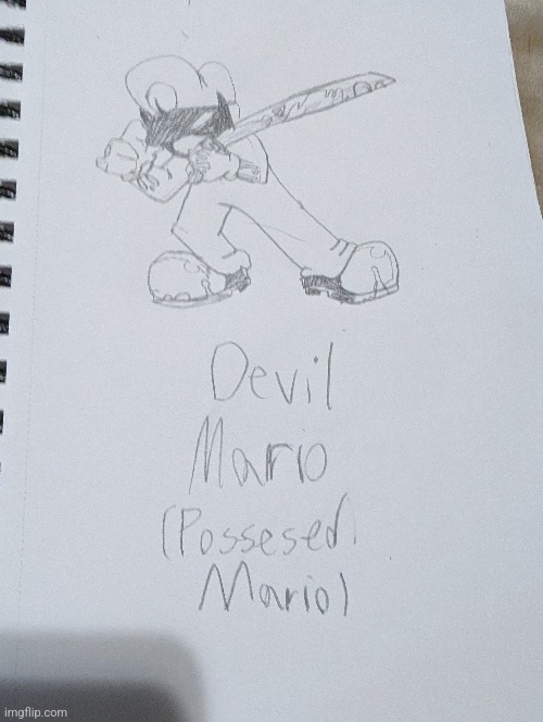 A friend at school kept telling me to draw Possessed Mario so here he is | image tagged in mario's madness,devil mario,no hope,boos | made w/ Imgflip meme maker