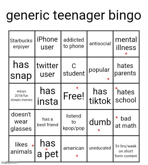 rah gm chat | image tagged in generic teenager bingo | made w/ Imgflip meme maker