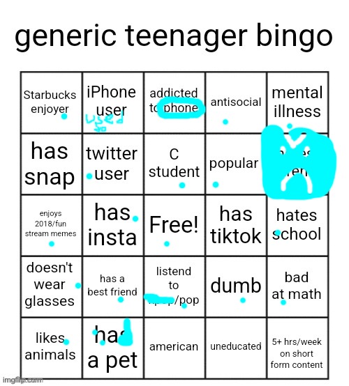 it's something you cant believe (I show the meat song reference) | image tagged in generic teenager bingo | made w/ Imgflip meme maker