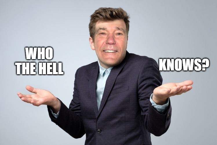 WHO THE HELL KNOWS? | image tagged in heck if i know | made w/ Imgflip meme maker