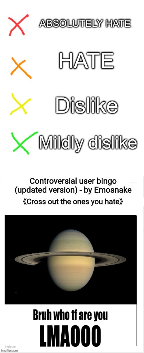 Advanced controversial user bingo | image tagged in advanced controversial user bingo | made w/ Imgflip meme maker
