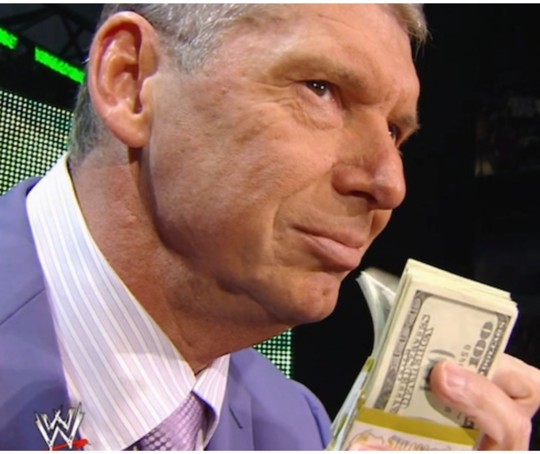 Vinve McMahon holding money Blank Meme Template