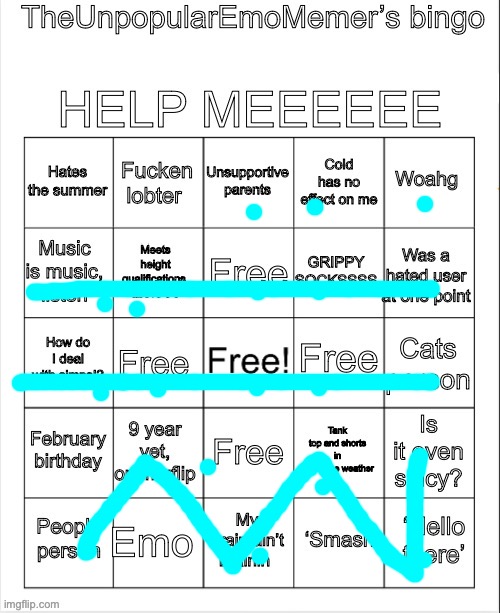 disco disco party party | image tagged in theunpopularemomemer s bingo | made w/ Imgflip meme maker