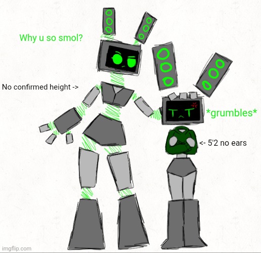 I don't think I gave her a canon height until that stupid circle design | Why u so smol? No confirmed height ->; *grumbles*; <- 5'2 no ears | made w/ Imgflip meme maker