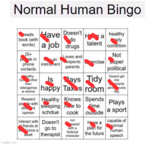 yippee | image tagged in normal human bingo | made w/ Imgflip meme maker