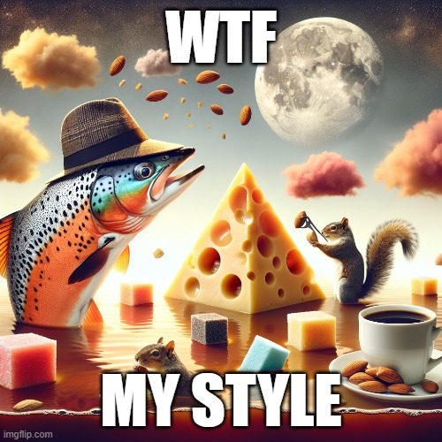 fishy | WTF; MY STYLE | image tagged in squidward,unwanted house guest | made w/ Imgflip meme maker