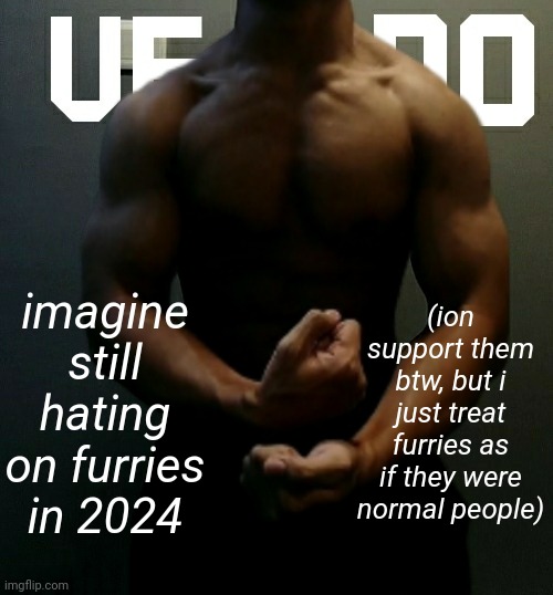 veno (Akifhaziq) temp | imagine still hating on furries in 2024; (ion support them btw, but i just treat furries as if they were normal people) | image tagged in veno akifhaziq temp | made w/ Imgflip meme maker