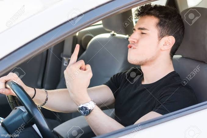 idek why but people showing middle finger while driving seems funny asf to me | made w/ Imgflip meme maker