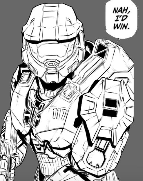 Master chief nah I'd win Blank Meme Template