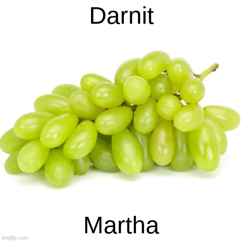 Insert title | Darnit; Martha | image tagged in green grapes,bingus | made w/ Imgflip meme maker