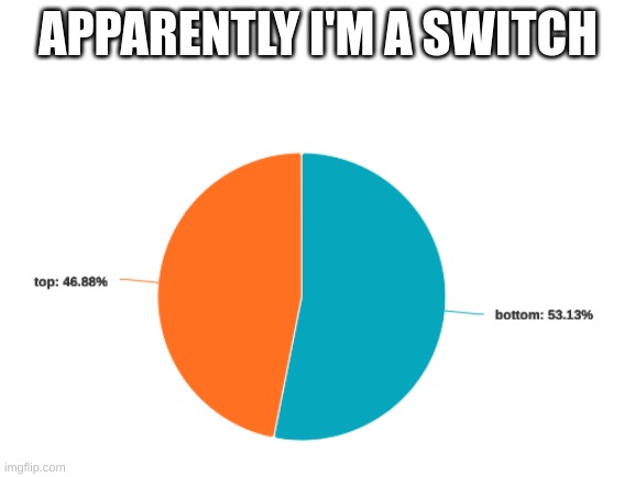 Took a top or bottom quiz | APPARENTLY I'M A SWITCH | image tagged in blank white template | made w/ Imgflip meme maker