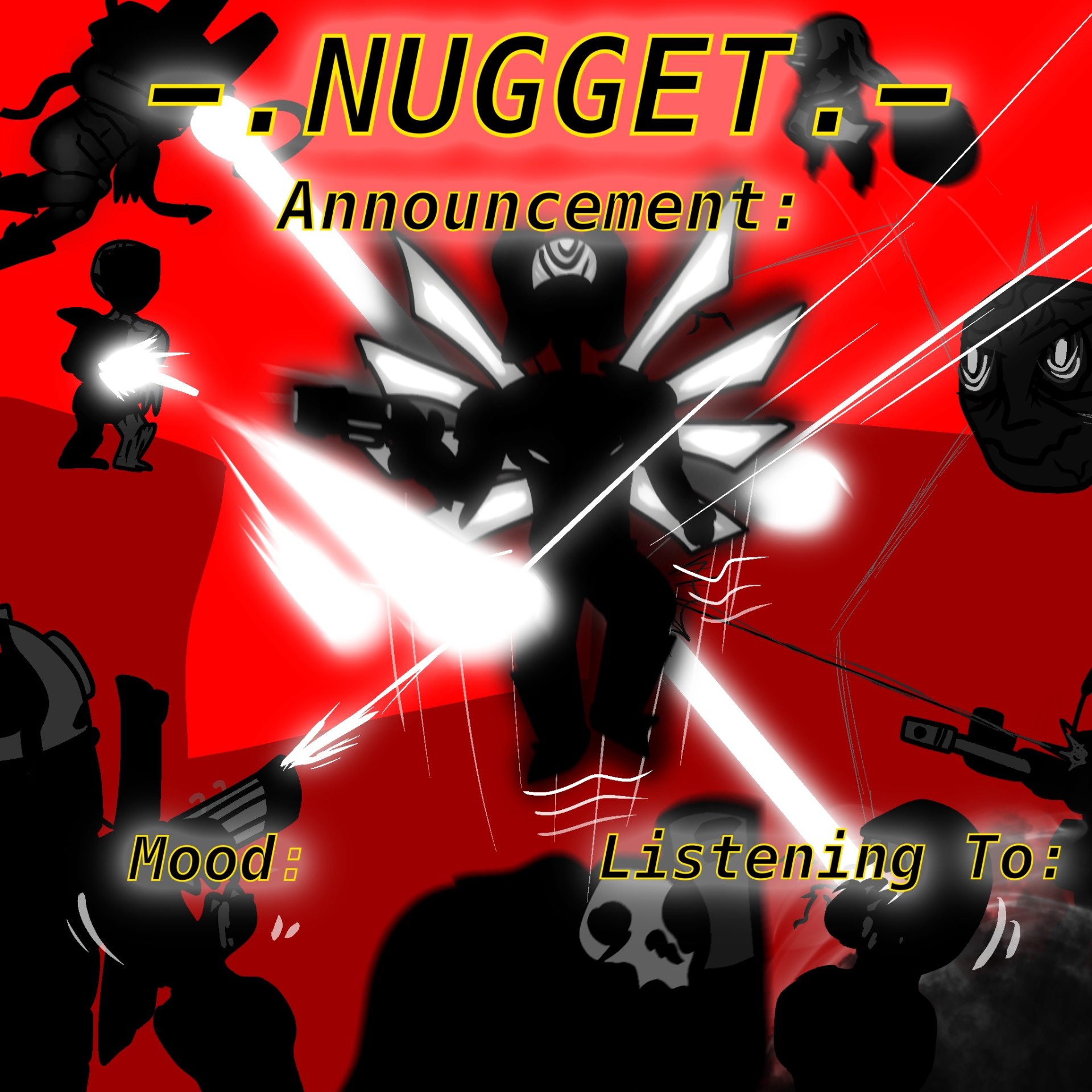 High Quality nugget’s super awesome announcement template Blank Meme Template