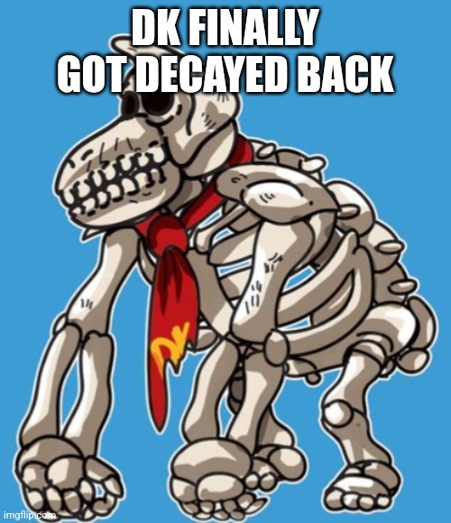 Muscle spasms go brrrrr | DK FINALLY GOT DECAYED BACK | image tagged in dk decayed | made w/ Imgflip meme maker