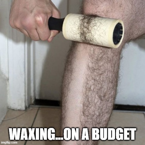 Waxing Anyone? | WAXING...ON A BUDGET | image tagged in cursed image | made w/ Imgflip meme maker