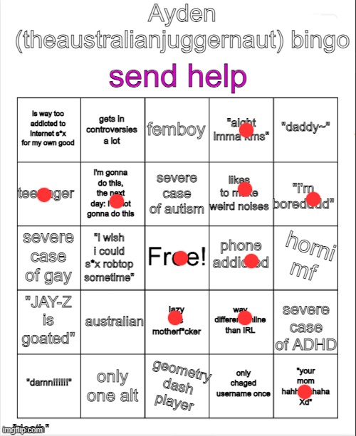 I felt uncomfortable reading these | image tagged in ayden theaustralianjuggernaut bingo | made w/ Imgflip meme maker