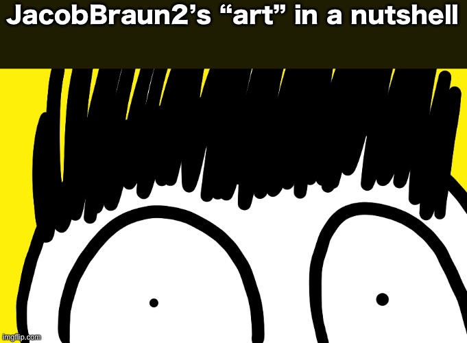 Doodle stare | JacobBraun2’s “art” in a nutshell | image tagged in doodle stare | made w/ Imgflip meme maker