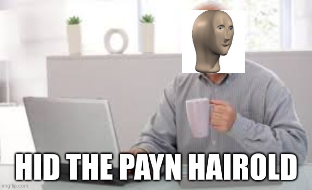 hid the payn hairold | HID THE PAYN HAIROLD | image tagged in meme man,hide the pain harold | made w/ Imgflip meme maker