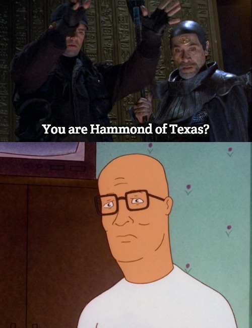 Stargate King | You are Hammond of Texas? | image tagged in bra'tac | made w/ Imgflip meme maker