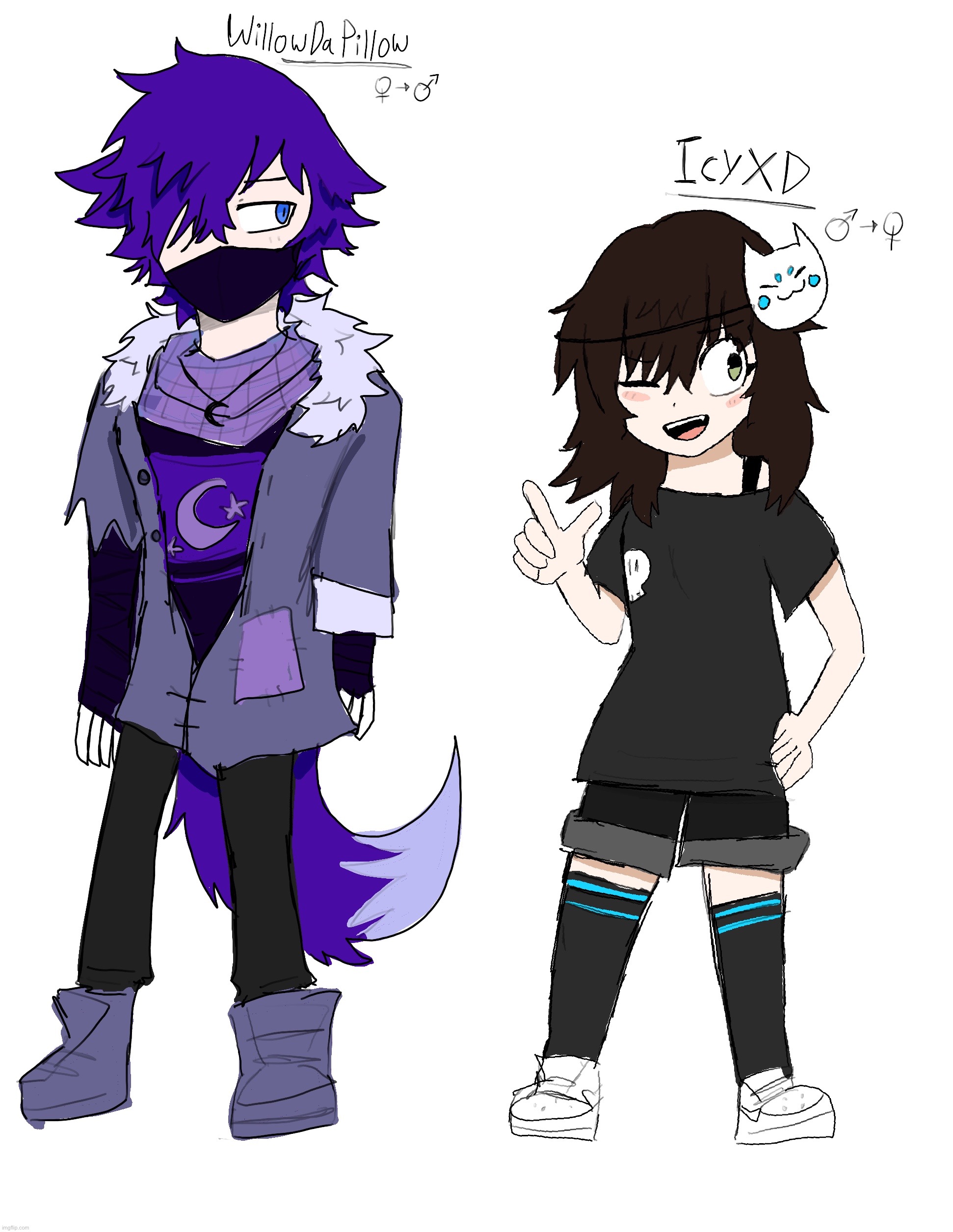 I genderswapped me and willow’s ocs. What do you think? | made w/ Imgflip meme maker