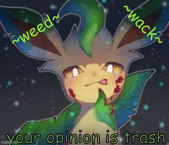 version two | ~wack~; ~weed~; your opinion is trash | made w/ Imgflip meme maker