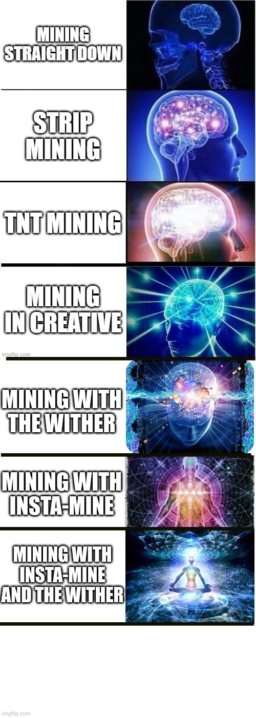 God mode | MINING WITH THE WITHER; MINING WITH INSTA-MINE; MINING WITH INSTA-MINE AND THE WITHER | image tagged in minecraft | made w/ Imgflip meme maker
