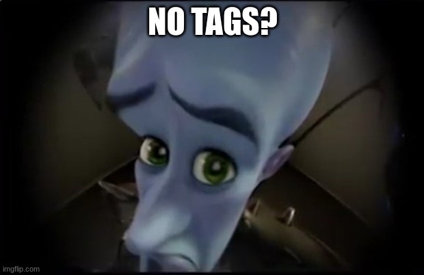 no x | NO TAGS? | image tagged in no x | made w/ Imgflip meme maker