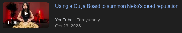 High Quality using a Ouija board to summon neko's dead reputation Blank Meme Template