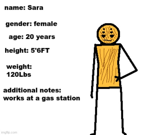 the character from that one comic | image tagged in sara's info | made w/ Imgflip meme maker