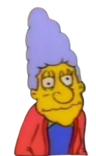 High Quality Simpsons Old Lady Blue Hair Blank Meme Template