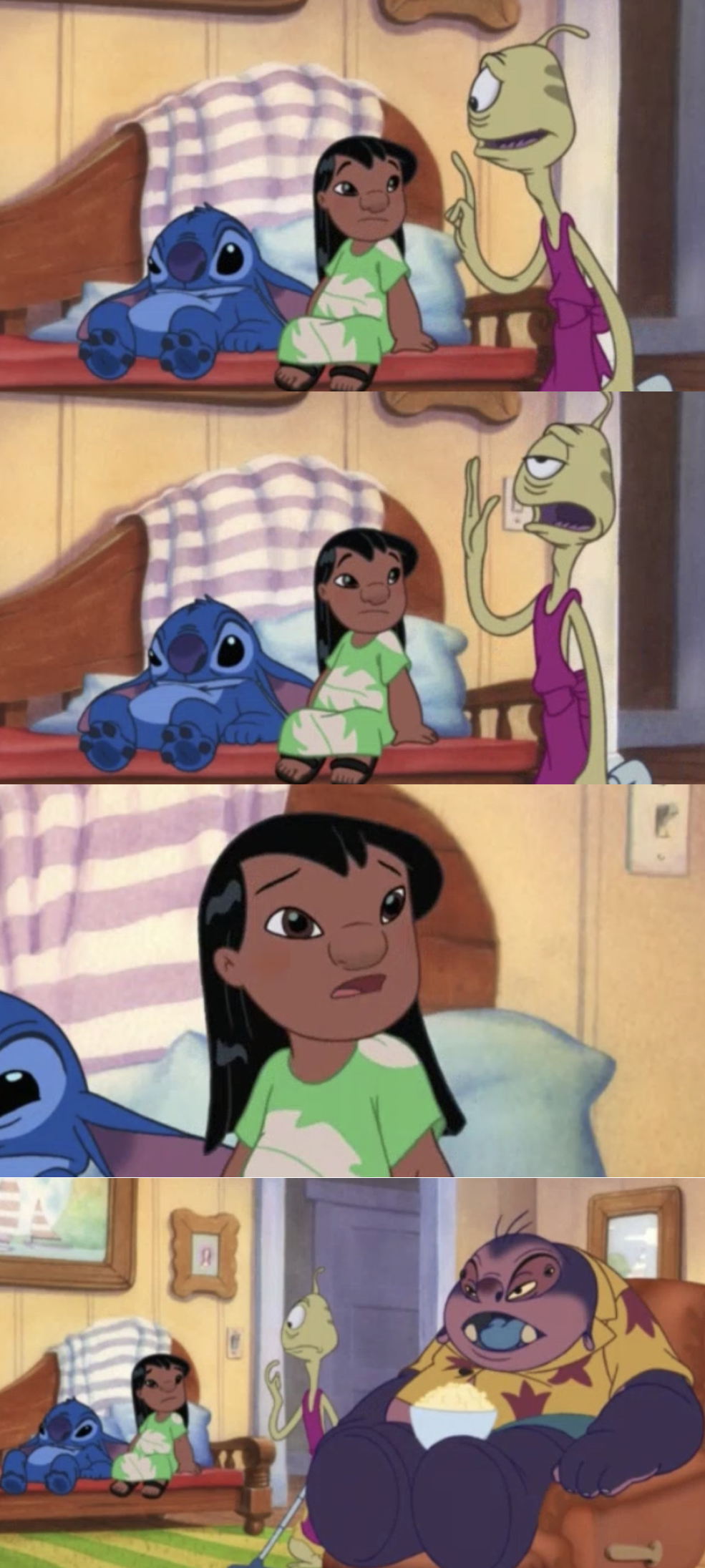 Lilo and Stitch "Never Give Up-They Gave Up" Blank Meme Template