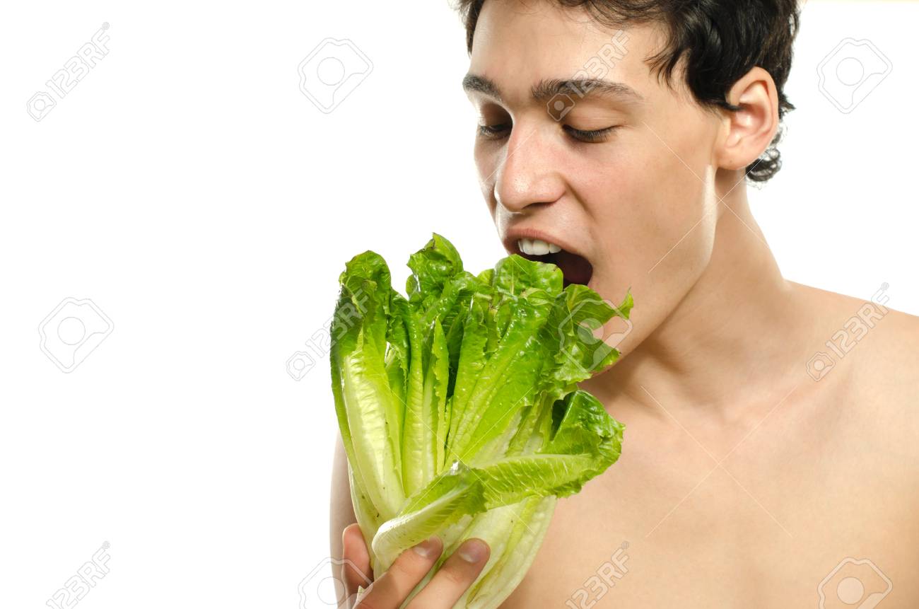 man eating vegetables Blank Meme Template